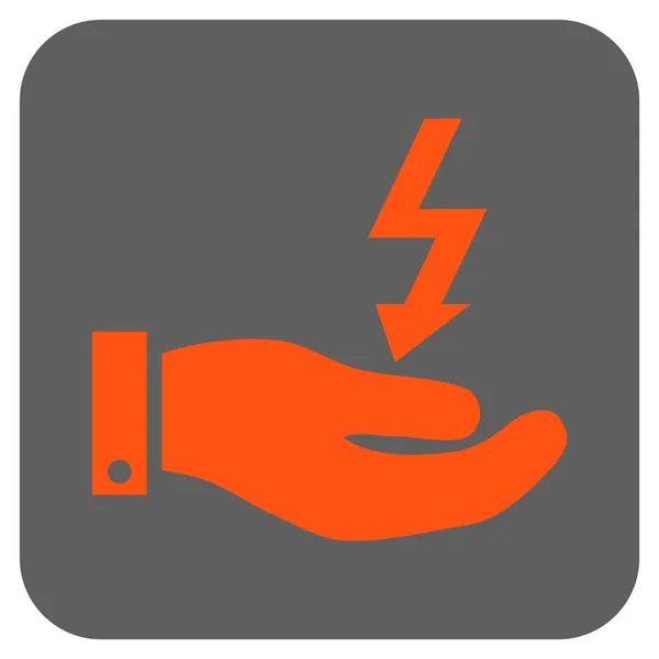 Elektrische energie Service handpictogram afgeronde vierkante Vector — Stockvector