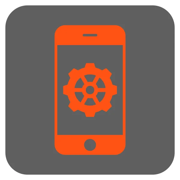 Smartphone-Optionen Getriebe gerundetes quadratisches Vektorsymbol — Stockvektor