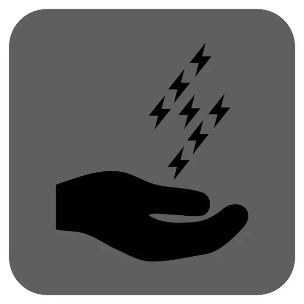 Elektrische energie aanbod handpictogram afgeronde vierkante Vector — Stockvector