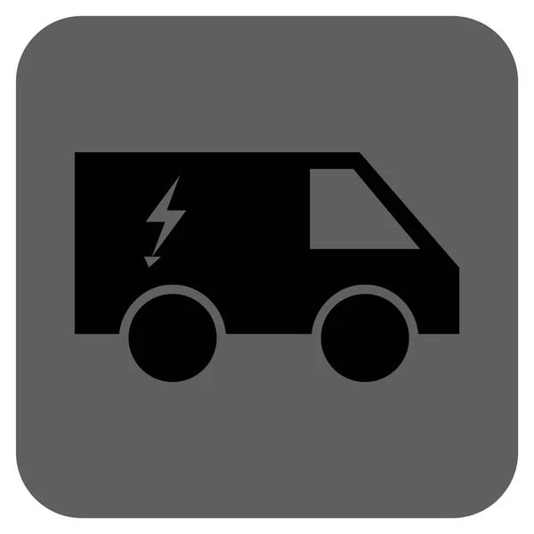 Ícone quadrado arredondado do vetor do carro da energia elétrica —  Vetores de Stock