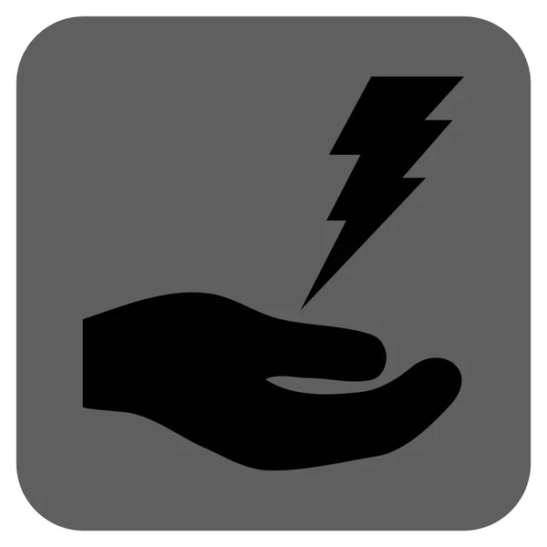 Elektrische Service handpictogram afgeronde vierkante Vector — Stockvector