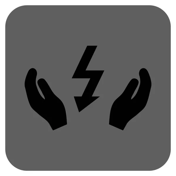 Electrical Power Maintenance Hands Rounded Square Vector Icon — Stock Vector