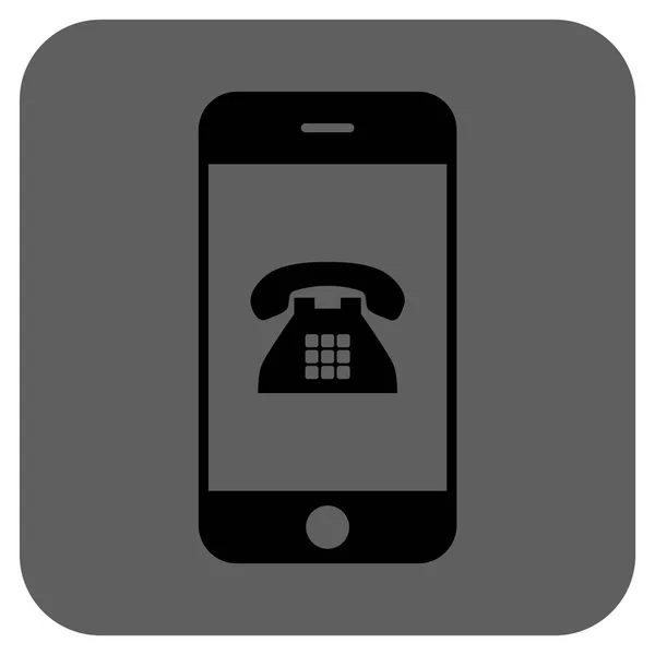 Telefone móvel arredondado vetor quadrado ícone — Vetor de Stock