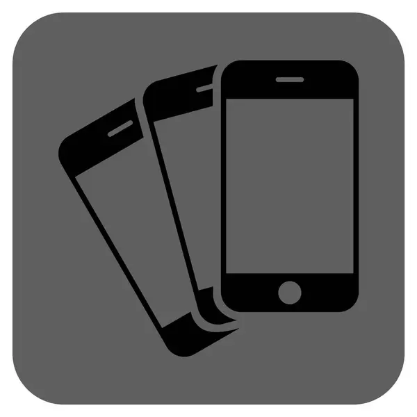 Icône de vecteur carré arrondie de téléphones mobiles — Image vectorielle