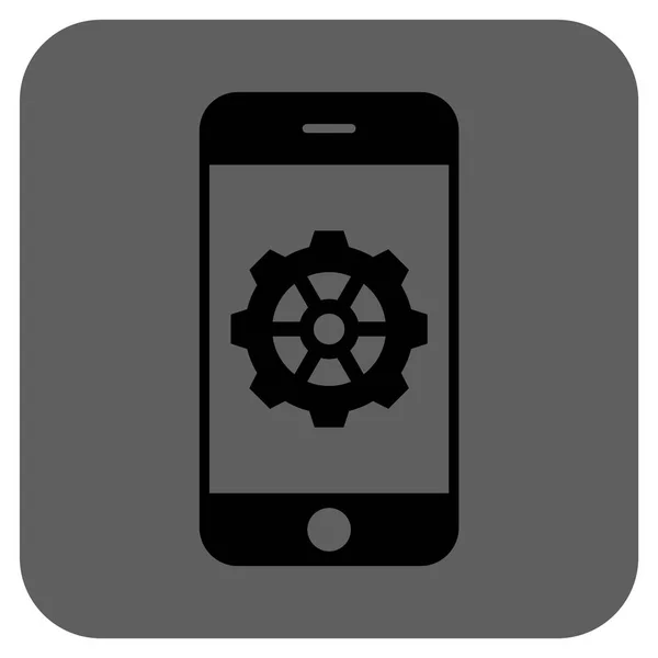 Smartphone možnosti Gear zaoblený čtverec vektorové ikony — Stockový vektor