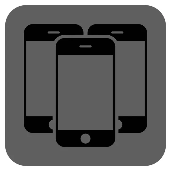 Smartphones rond carré vectoriel icône — Image vectorielle