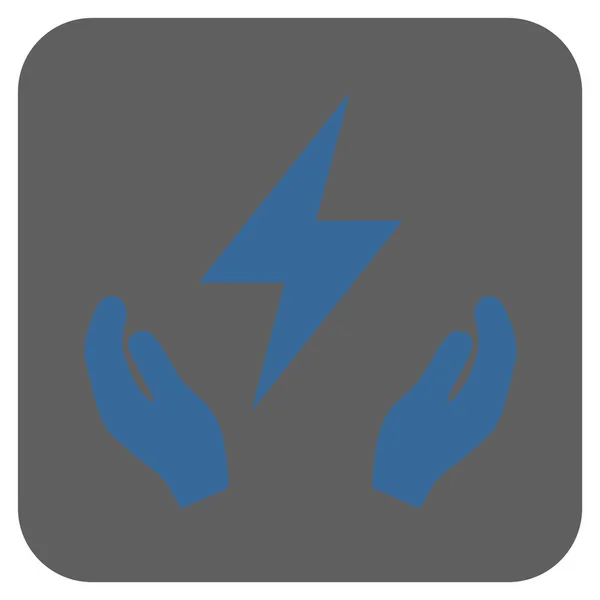 Icono de Vector Cuadrado Redondeado de Manos de Mantenimiento de Electricidad — Archivo Imágenes Vectoriales