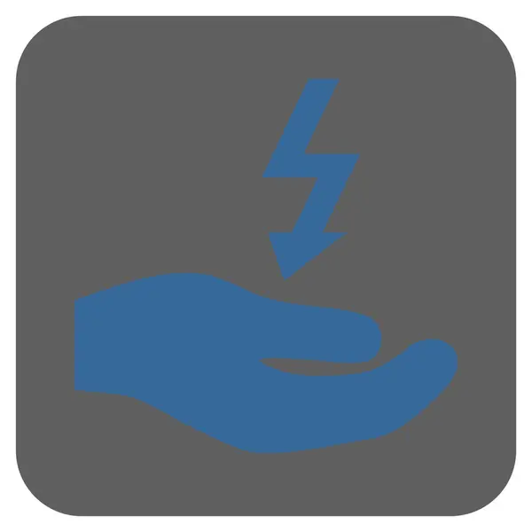 Ikona zaokrąglony kwadrat wektor dłoni dostaw energii elektrycznej — Wektor stockowy