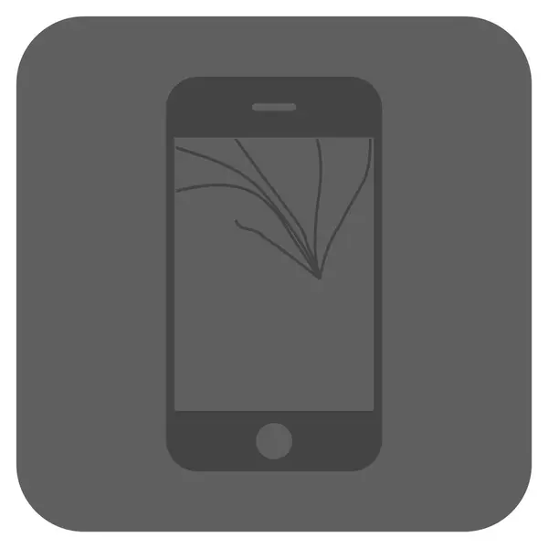 Écran de Smartphone cassé rond carré vectoriel Icône — Image vectorielle