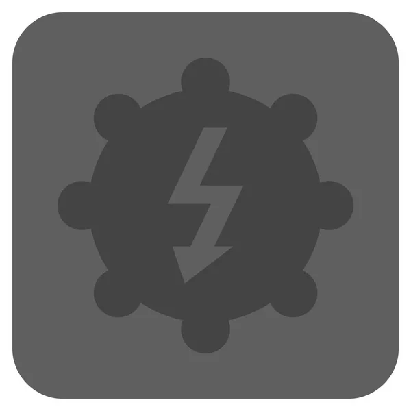 Elektrizität Zahnrad gerundete quadratische Vektorsymbol — Stockvektor