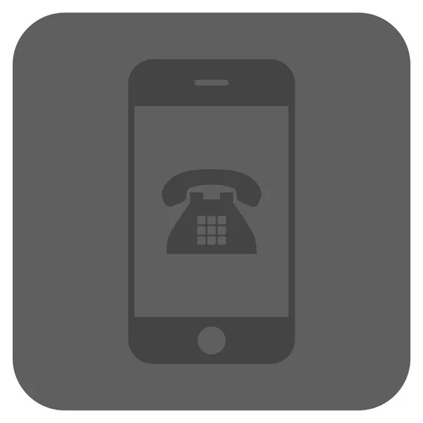 Mobiltelefon gerundetes quadratisches Vektorsymbol — Stockvektor