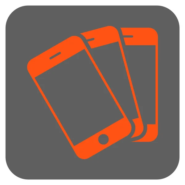 Smartphones redondeado cuadrado Vector icono — Vector de stock