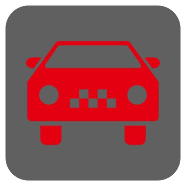 Taksi araba yuvarlak kare vektör simgesi