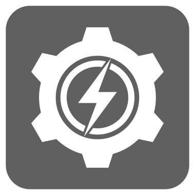 Elektrikli dişli yuvarlak kare vektör simgesi