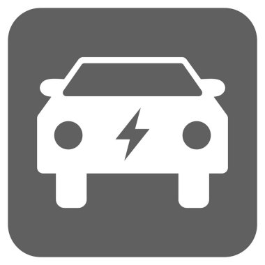 Elektrik enerjisi araba yuvarlak kare vektör simgesi