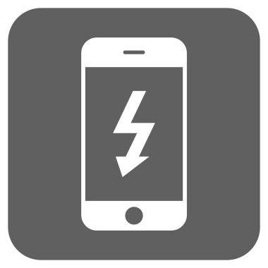 Elektrik Smartphone yuvarlak kare vektör simgesi