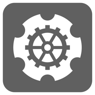 Gearwheel yuvarlak kare vektör simgesi