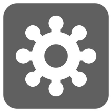 Mekanik dişli yuvarlak kare vektör simgesi