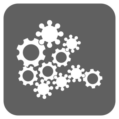 Mekanik vites yuvarlak kare vektör simgesi