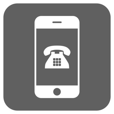 Cep telefonu yuvarlak kare vektör simgesi