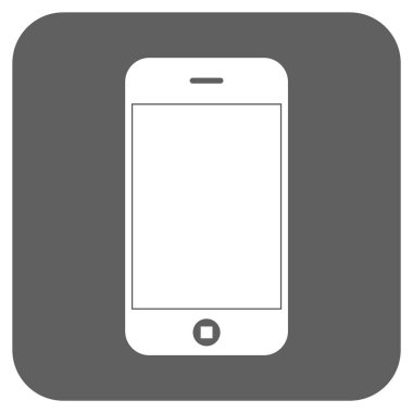 Cep telefonu yuvarlak kare vektör simgesi