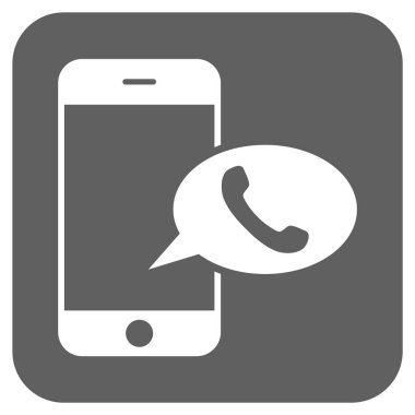 Smartphone telefon balon yuvarlak kare vektör simgesi