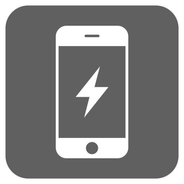Smartphone elektrik kare vektör simge yuvarlak