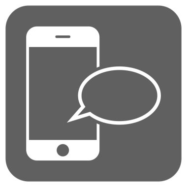 Akıllı telefon mesaj balon yuvarlak kare vektör simgesi