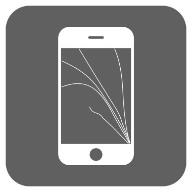 Yuvarlatılmış Kare vektör simge Smartphone Ekran çatlaklar
