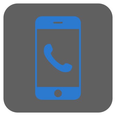 Cep telefonu yuvarlak kare vektör simgesi