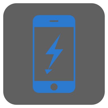 Elektrik cep telefonu yuvarlak kare vektör simgesi