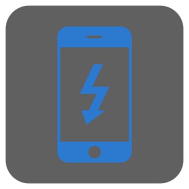 Elektrik Smartphone yuvarlak kare vektör simgesi