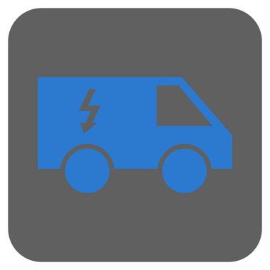 Elektrikli Araba yuvarlak kare vektör simgesi