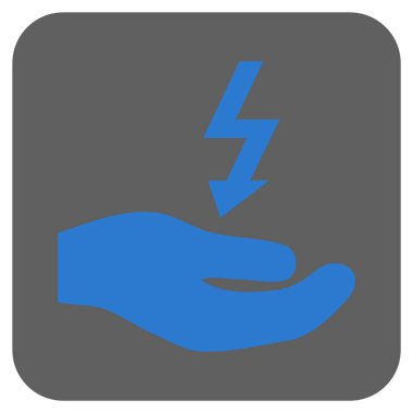 Elektrik kaynağı el yuvarlatılmış kare vektör simgesi