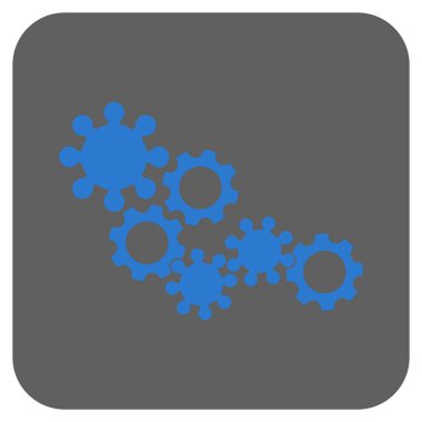 Dişli mekanizması yuvarlak kare vektör simgesi