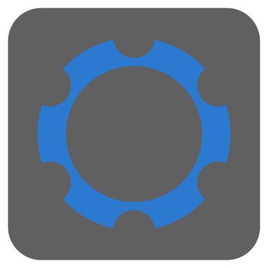 Dişli çark yuvarlak kare vektör simgesi