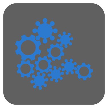 Mekanik vites yuvarlak kare vektör simgesi