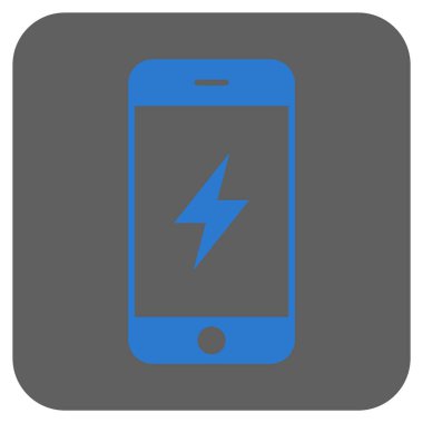 Smartphone elektrik kare vektör simge yuvarlak
