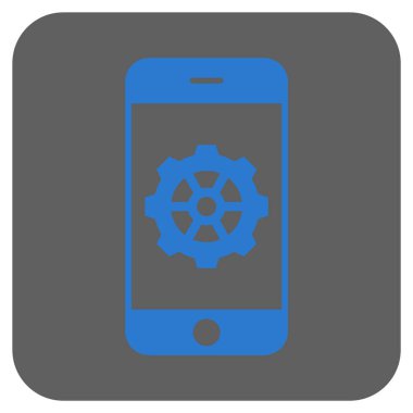 Smartphone seçenekleri dişli yuvarlak kare vektör simgesi