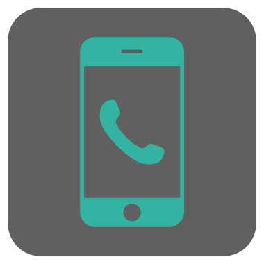 Cep telefonu yuvarlak kare vektör simgesi