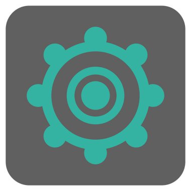 COG Wheel yuvarlatılmış kare vektör simgesi