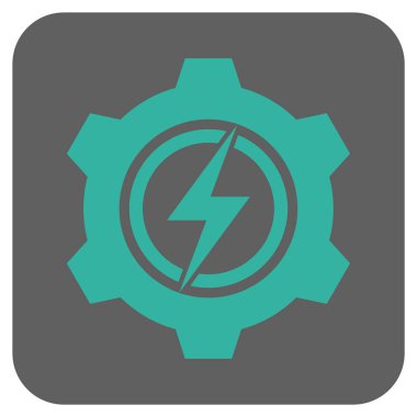 Elektrikli dişli yuvarlak kare vektör simgesi