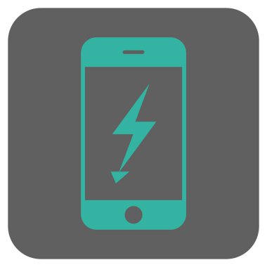 Elektrik cep telefonu yuvarlak kare vektör simgesi