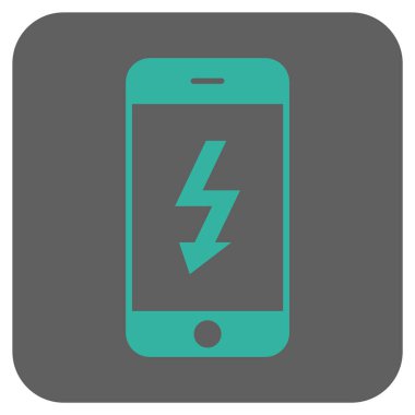 Elektrik Smartphone yuvarlak kare vektör simgesi