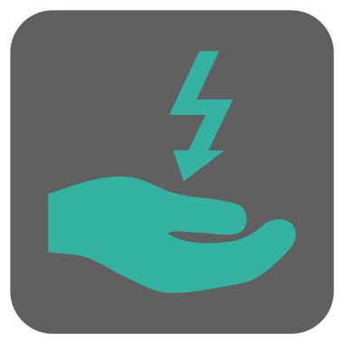 Elektrik kaynağı el yuvarlatılmış kare vektör simgesi