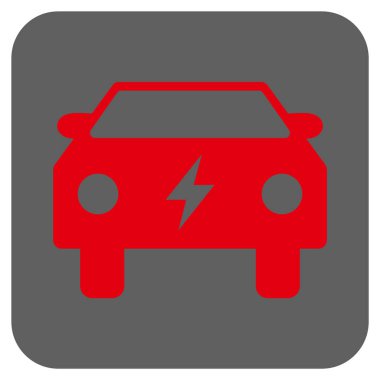 Elektrik enerjisi araba yuvarlak kare vektör simgesi