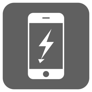Elektrik cep telefonu yuvarlak kare vektör simgesi