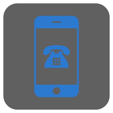 Cep telefonu yuvarlak kare vektör simgesi