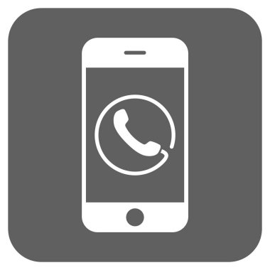 Smartphone telefon yuvarlak kare vektör simgesi