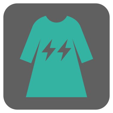 Elektrik enerji kız elbise yuvarlak kare vektör simgesi